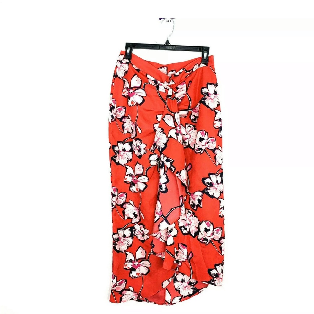 Lewit Faux Wrap Silk Skirt